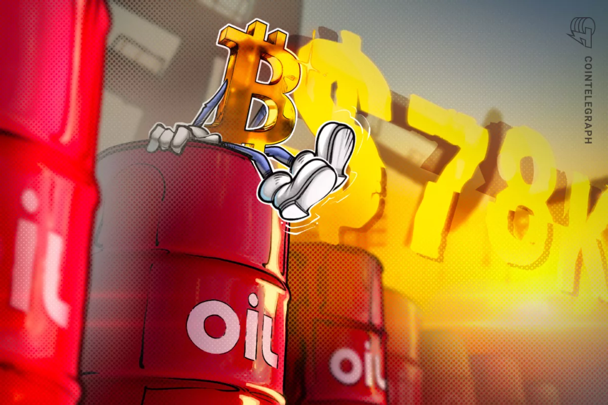 Биткоин застрял на отметке $78 000 на фоне роста цен на нефть